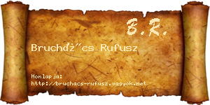 Bruchács Rufusz névjegykártya